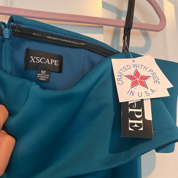 Xscape Strapless Teal Dress - Picture 2 of 3